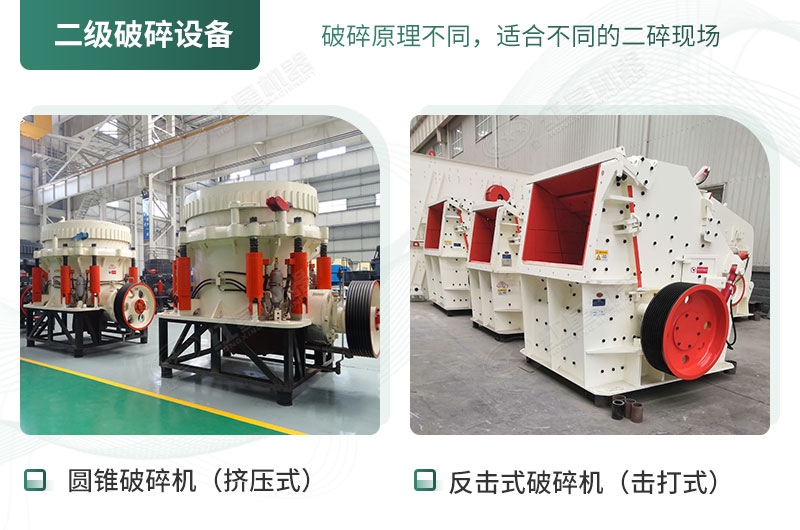 圆锥破碎机与反击式破碎机破碎不同的硬度的物料