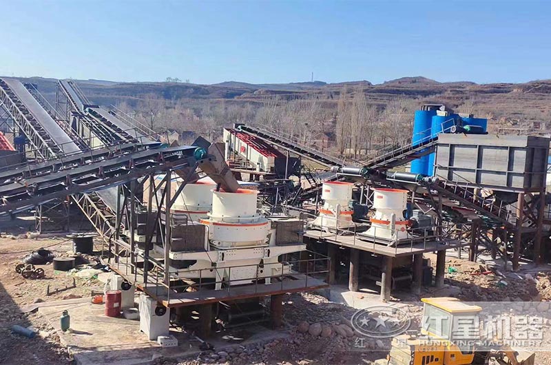 大型砂石厂配备多台圆锥破和制砂机
