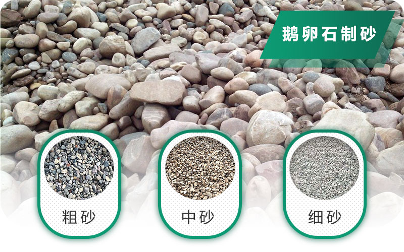 鹅卵石制出多种规格的砂